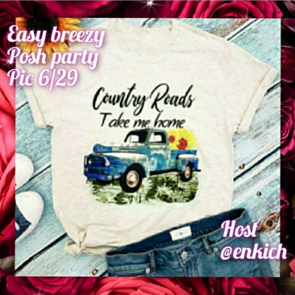 Plus sz 16-18 18-20 country roads tee-shirt - Picture 2 of 14